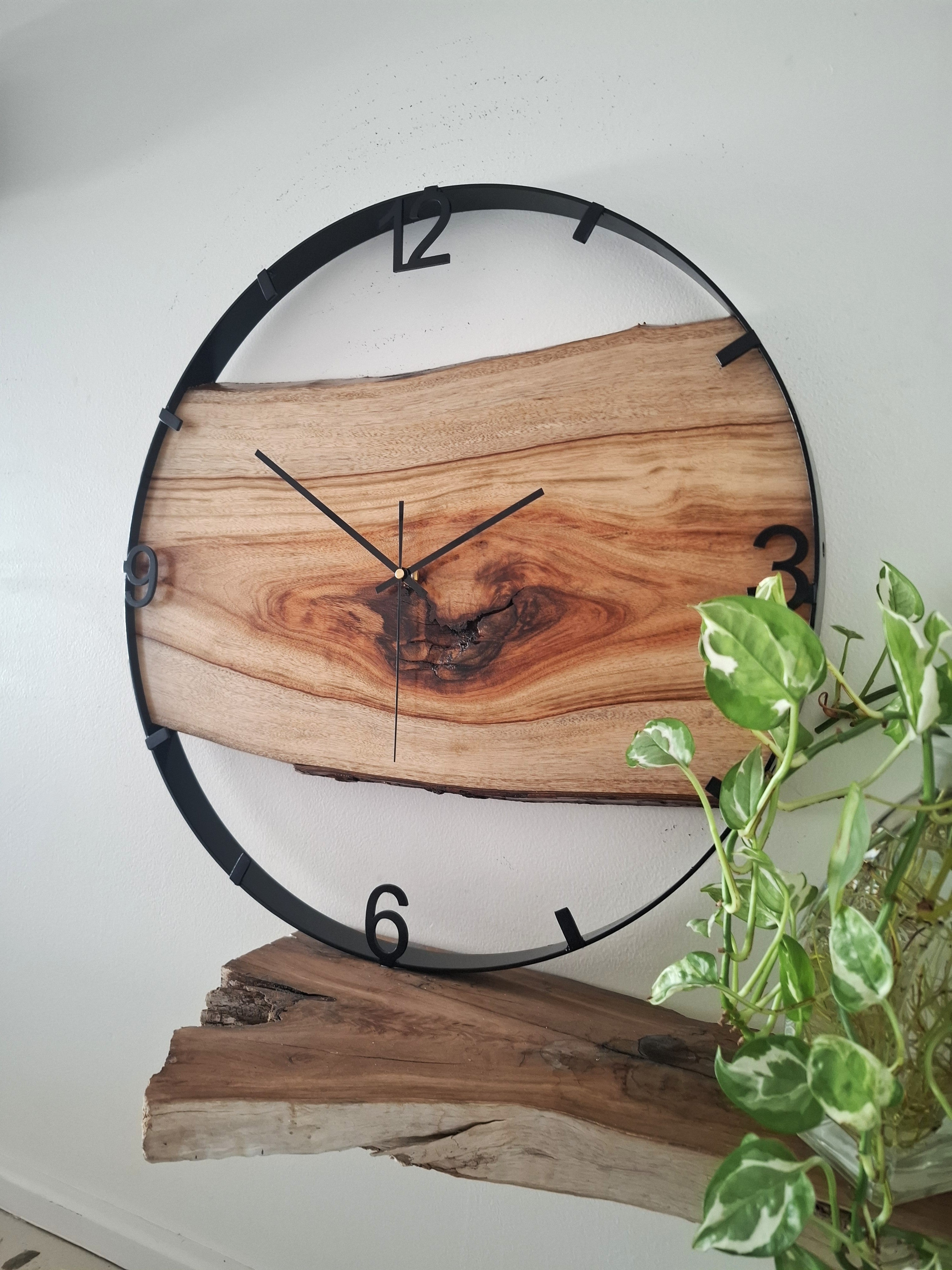 Large Wooden Wall Clock: Australian Made Timber, 54cm Clock