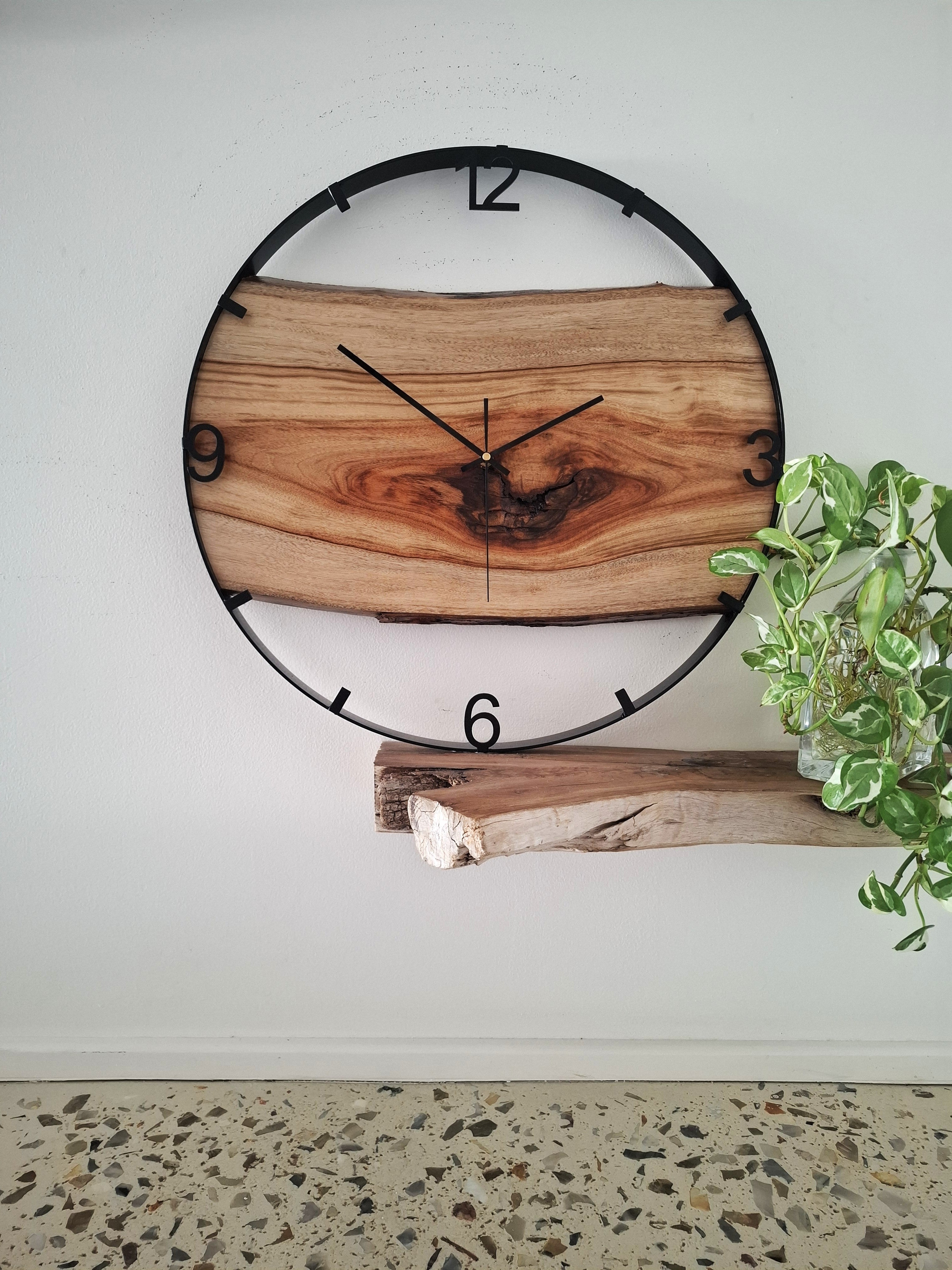 Large Wooden Wall Clock: Australian Made Timber, 54cm Clock