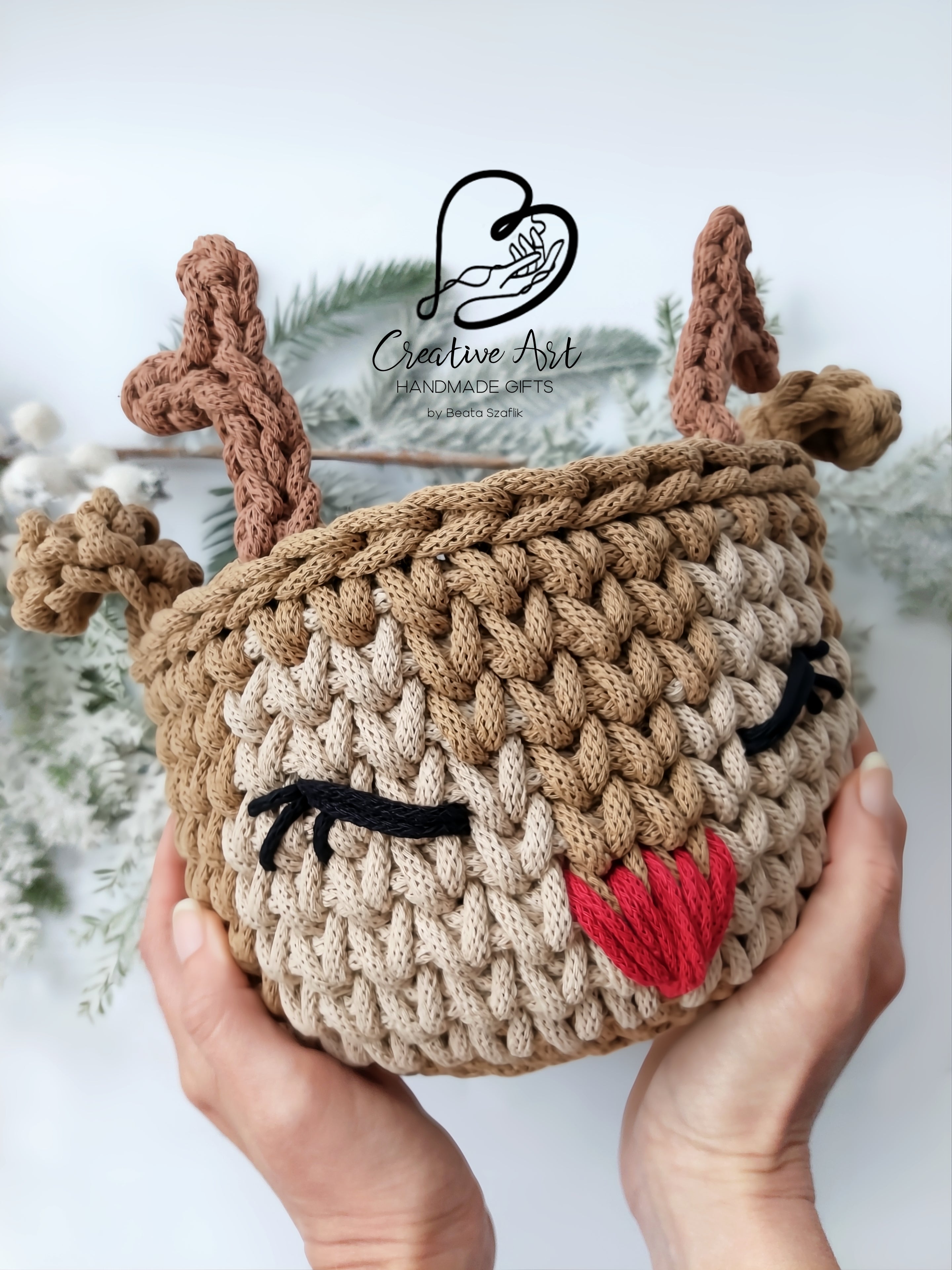 Rudolph the Reindeer basket / slightly bigger version