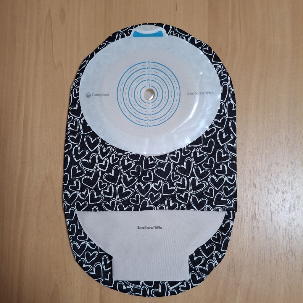 STOMA BAG COVER LARGE BLACK Suitable for Ileostomy, Colostomy, Urostomy