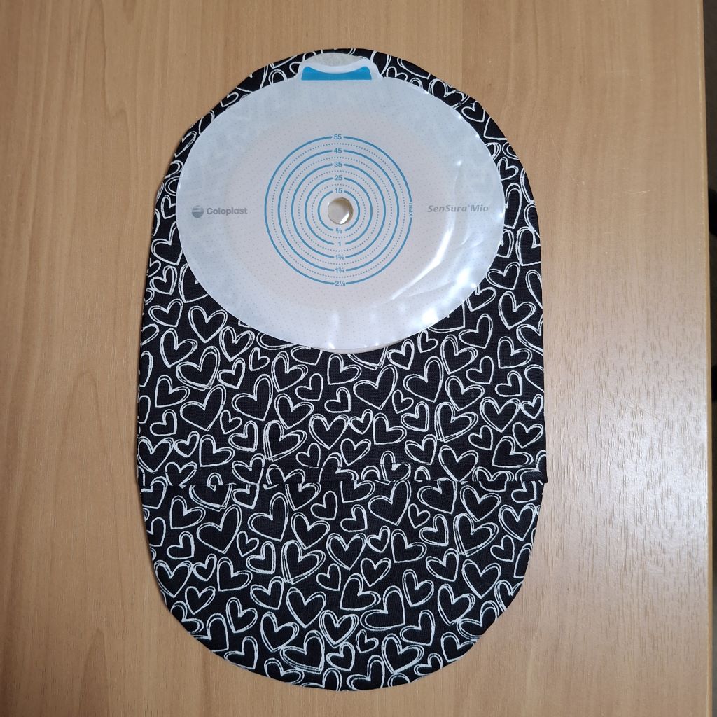 STOMA BAG COVER LARGE BLACK Suitable for Ileostomy, Colostomy, Urostomy