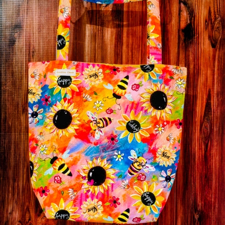 Handmade | Sunflowers | Bees | Tote Bag