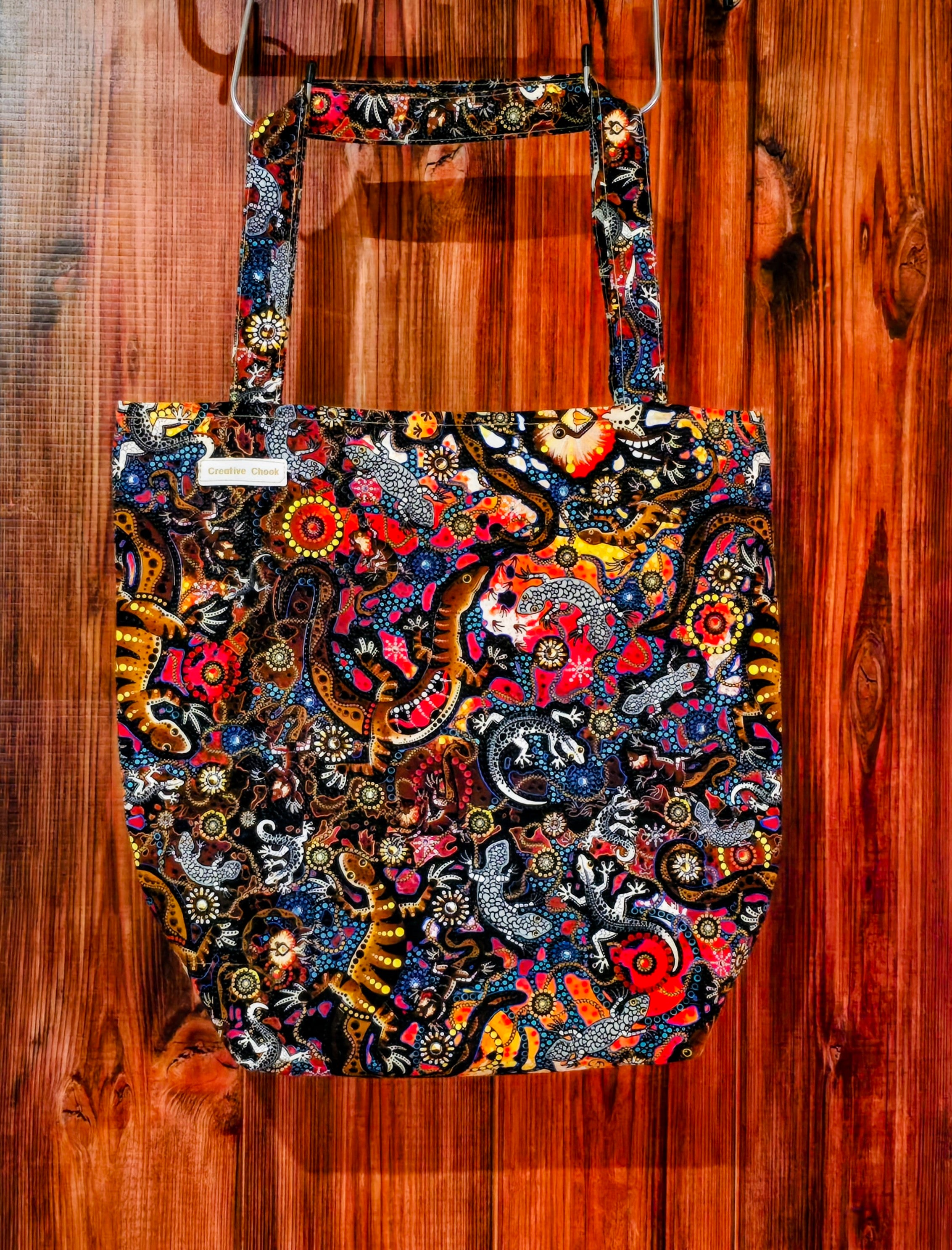 Handmade |Sleepy Lizards Indigenous Print | Tote Bag