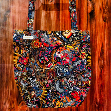 Handmade |Sleepy Lizards Indigenous Print | Tote Bag