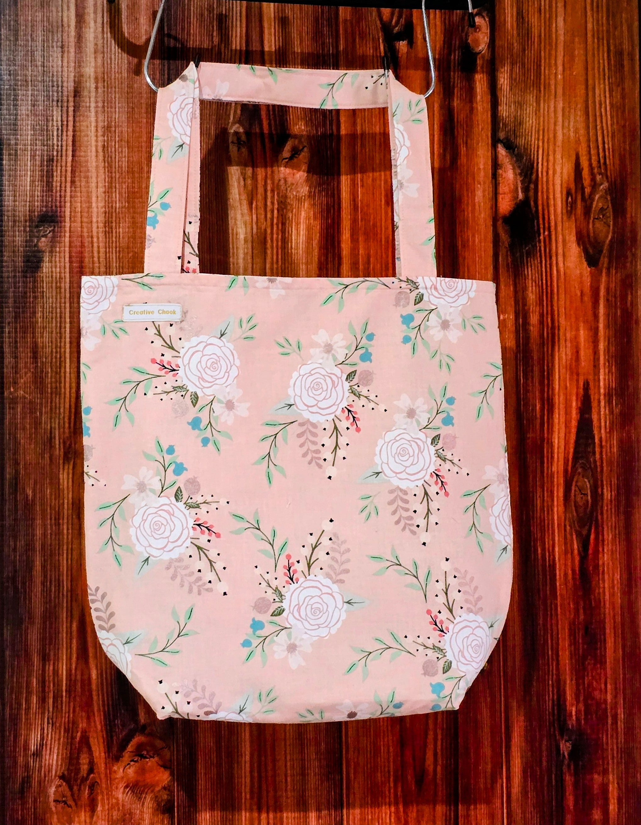 Handmade | Pink with Flowers | Tote Bag