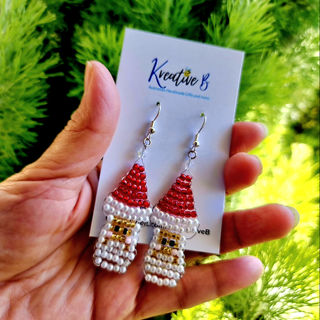 Christmas Beaded Santa earrings