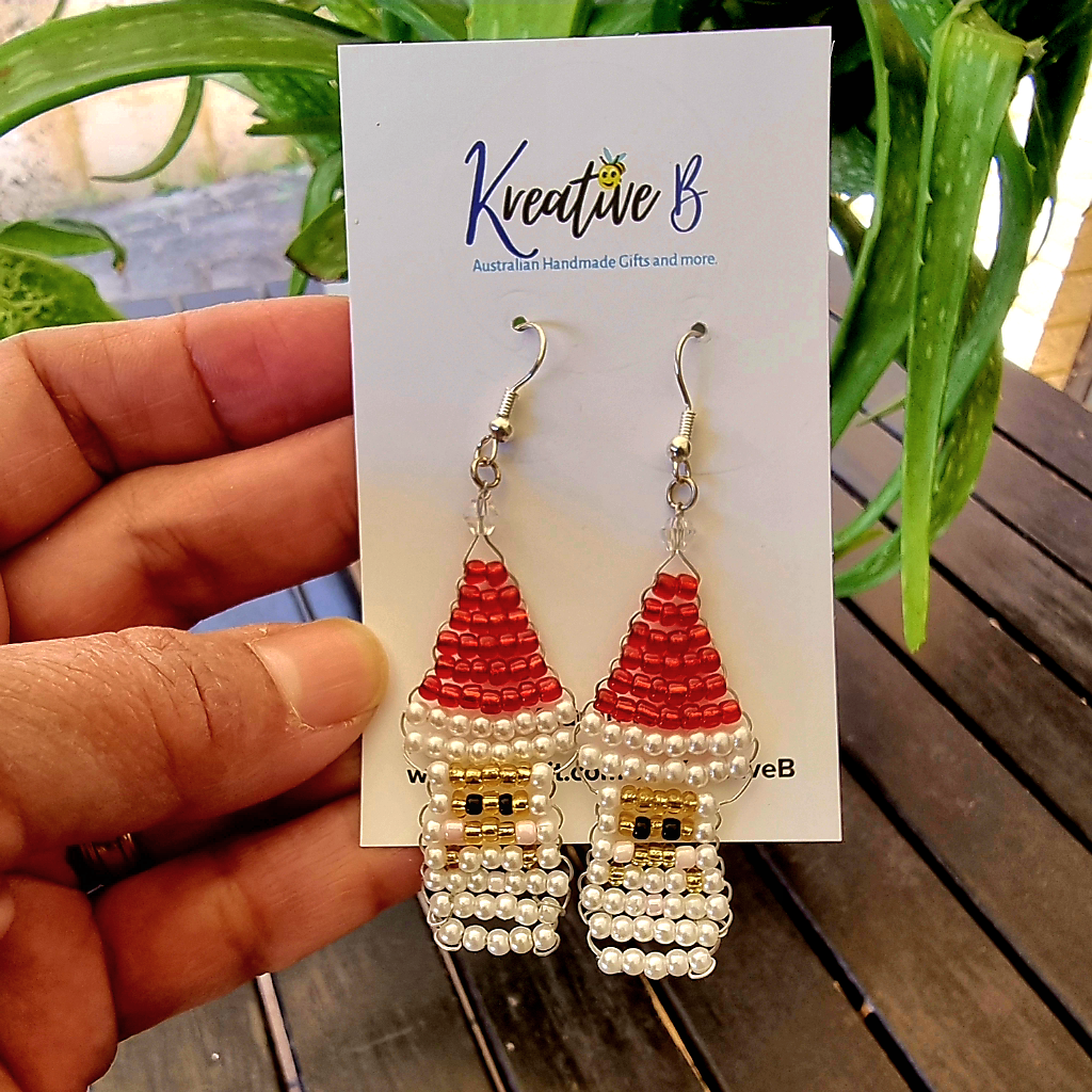 Christmas Beaded Santa earrings
