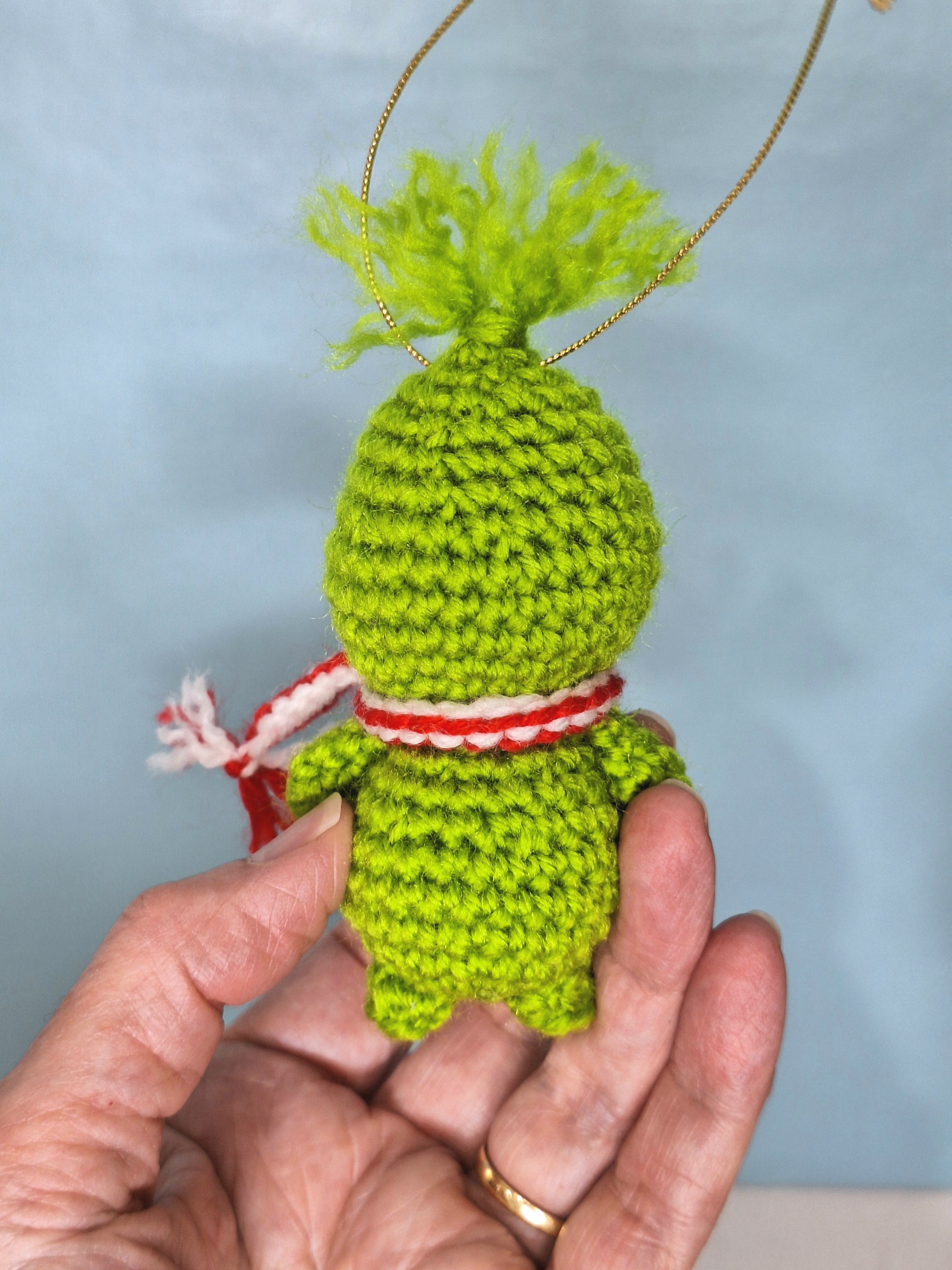 Crocheted Baby Grinch Christmas Ornament