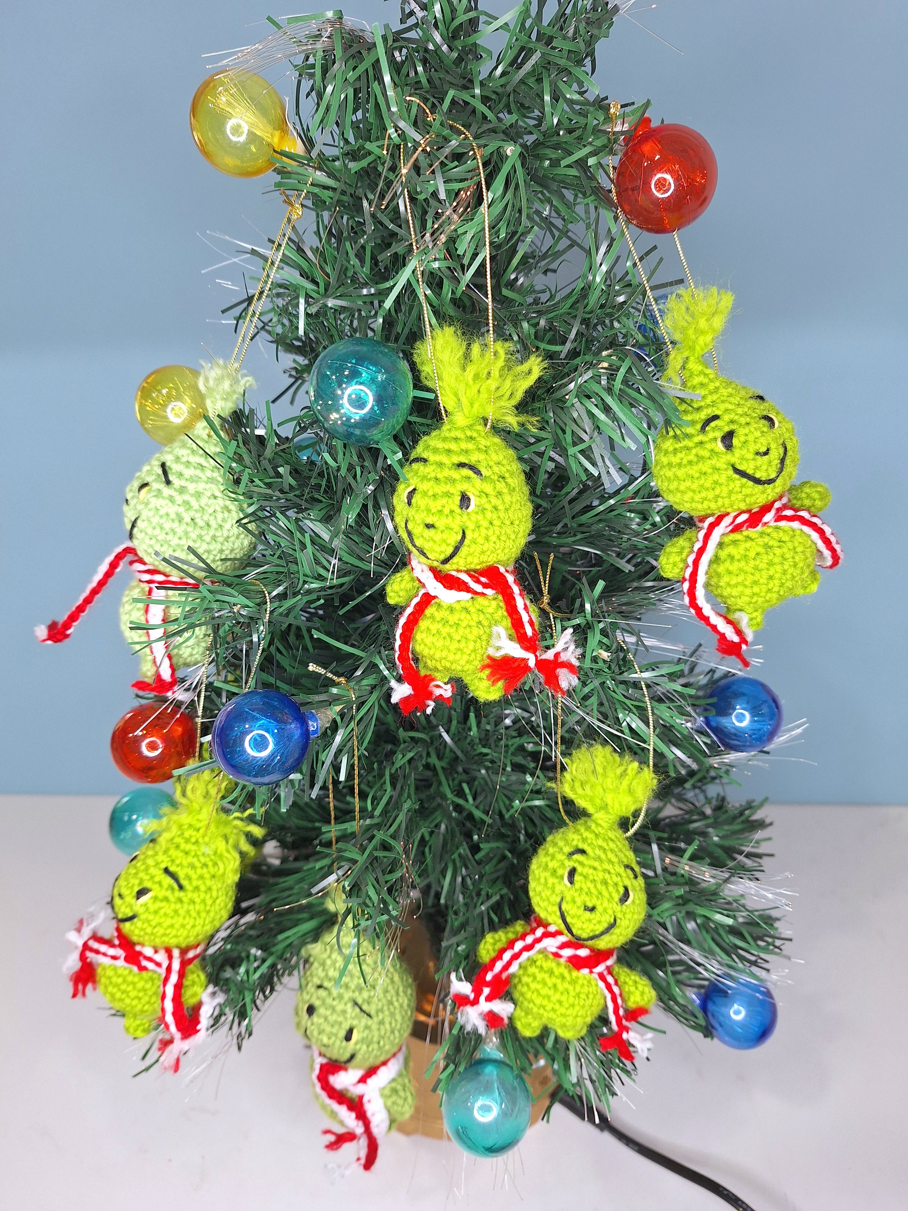 Crocheted Baby Grinch Christmas Ornament