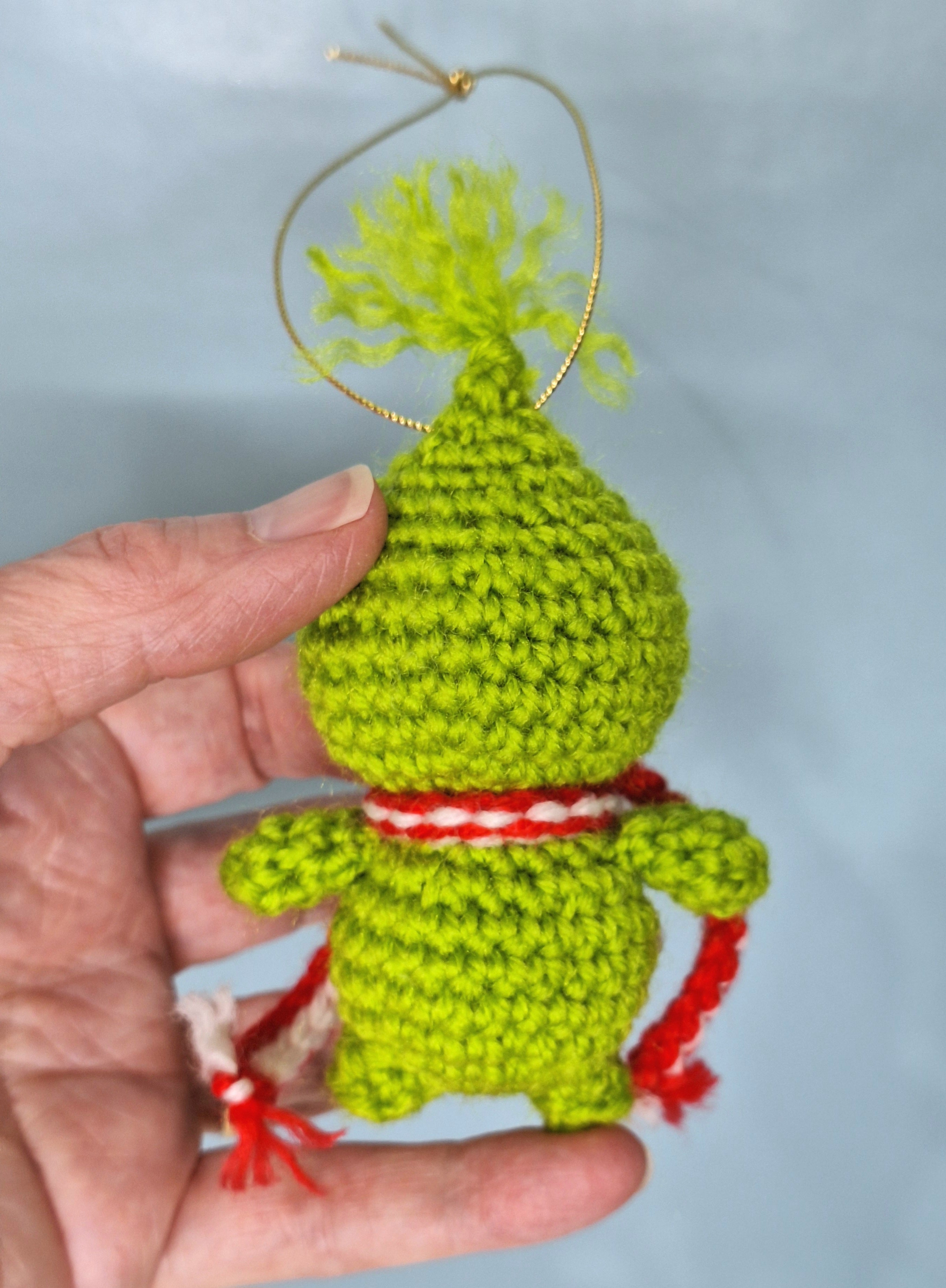 Crocheted Baby Grinch Christmas Ornament