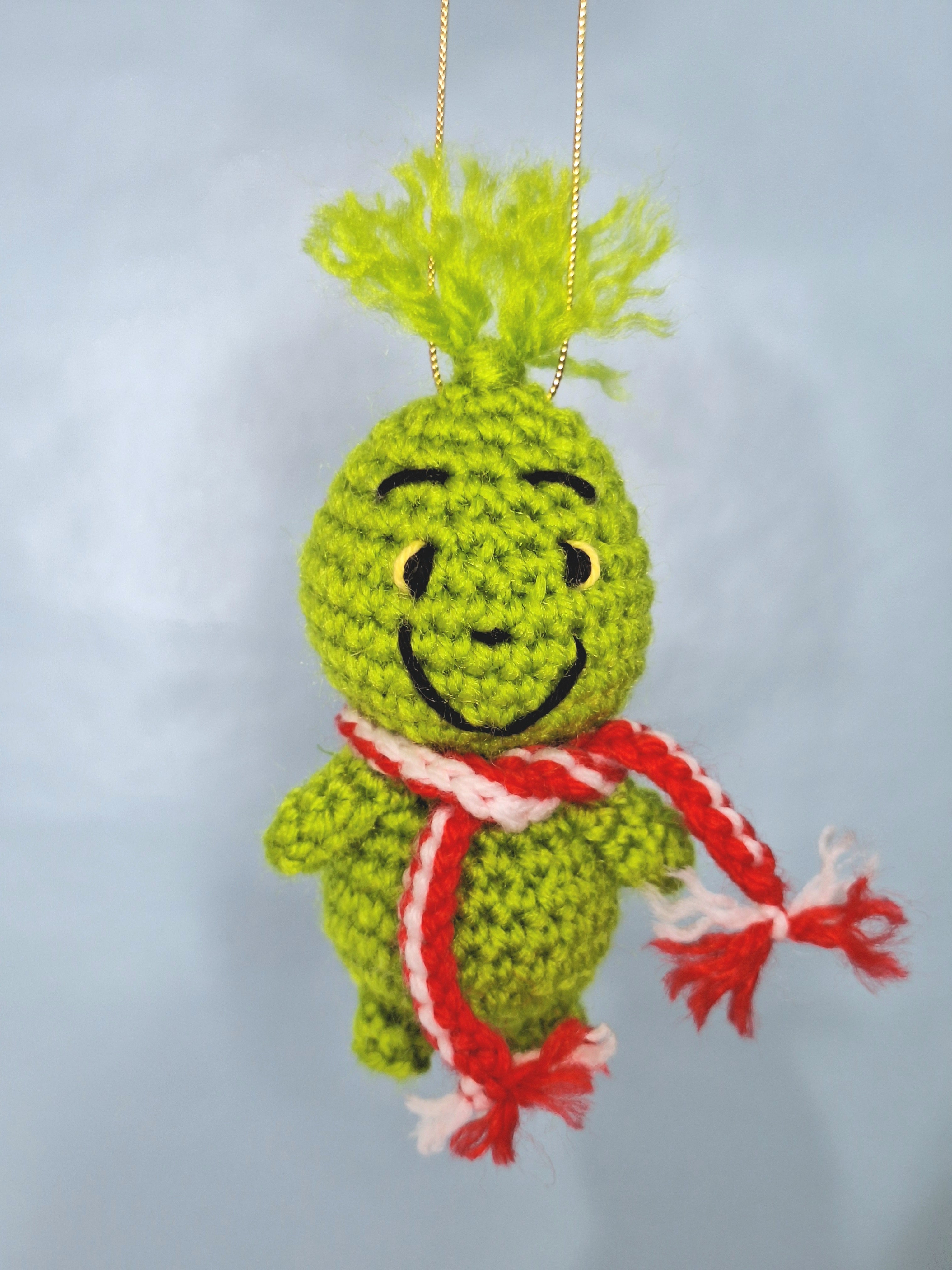 Crocheted Baby Grinch Christmas Ornament