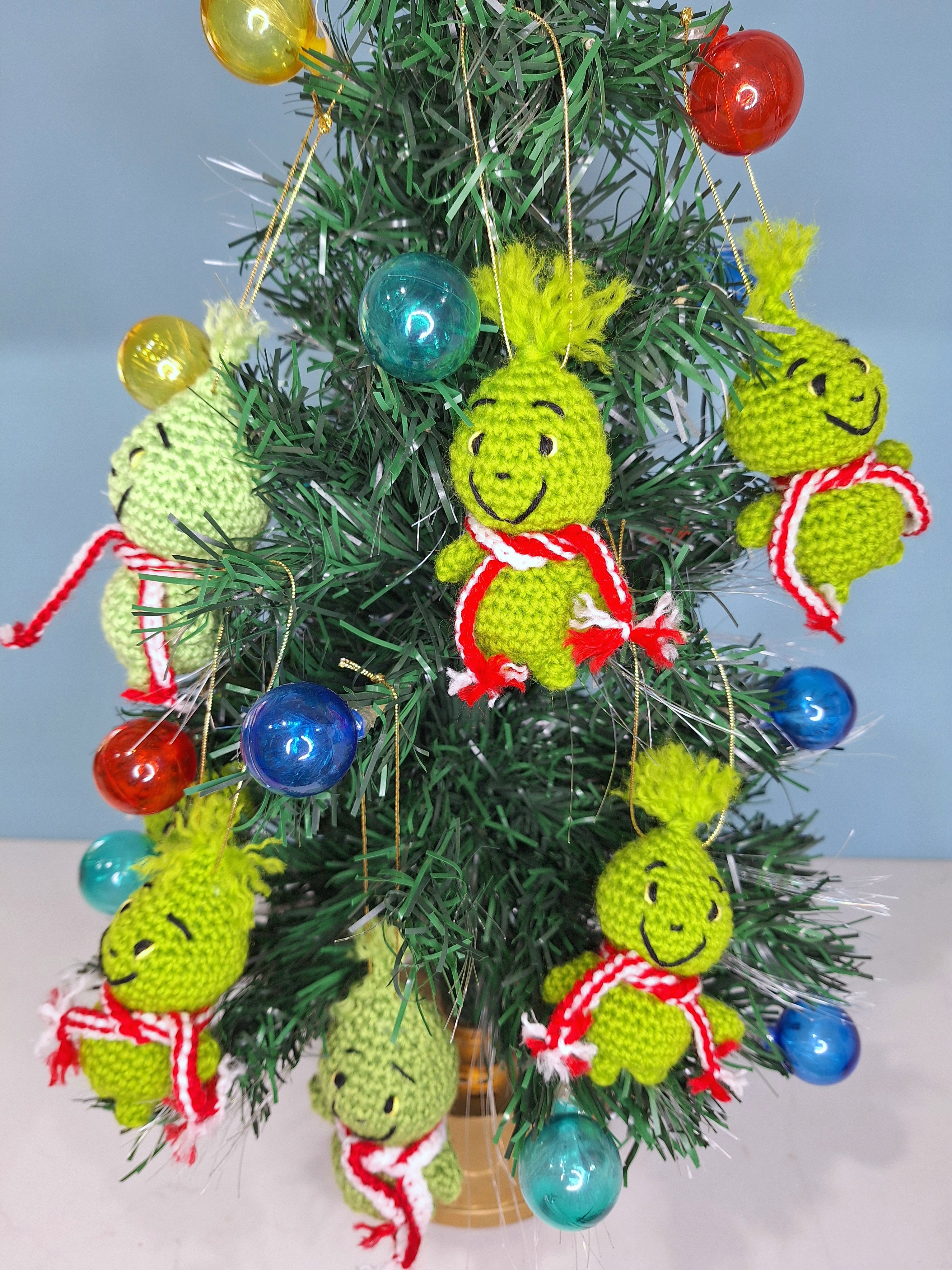 Crocheted Baby Grinch Christmas Ornament