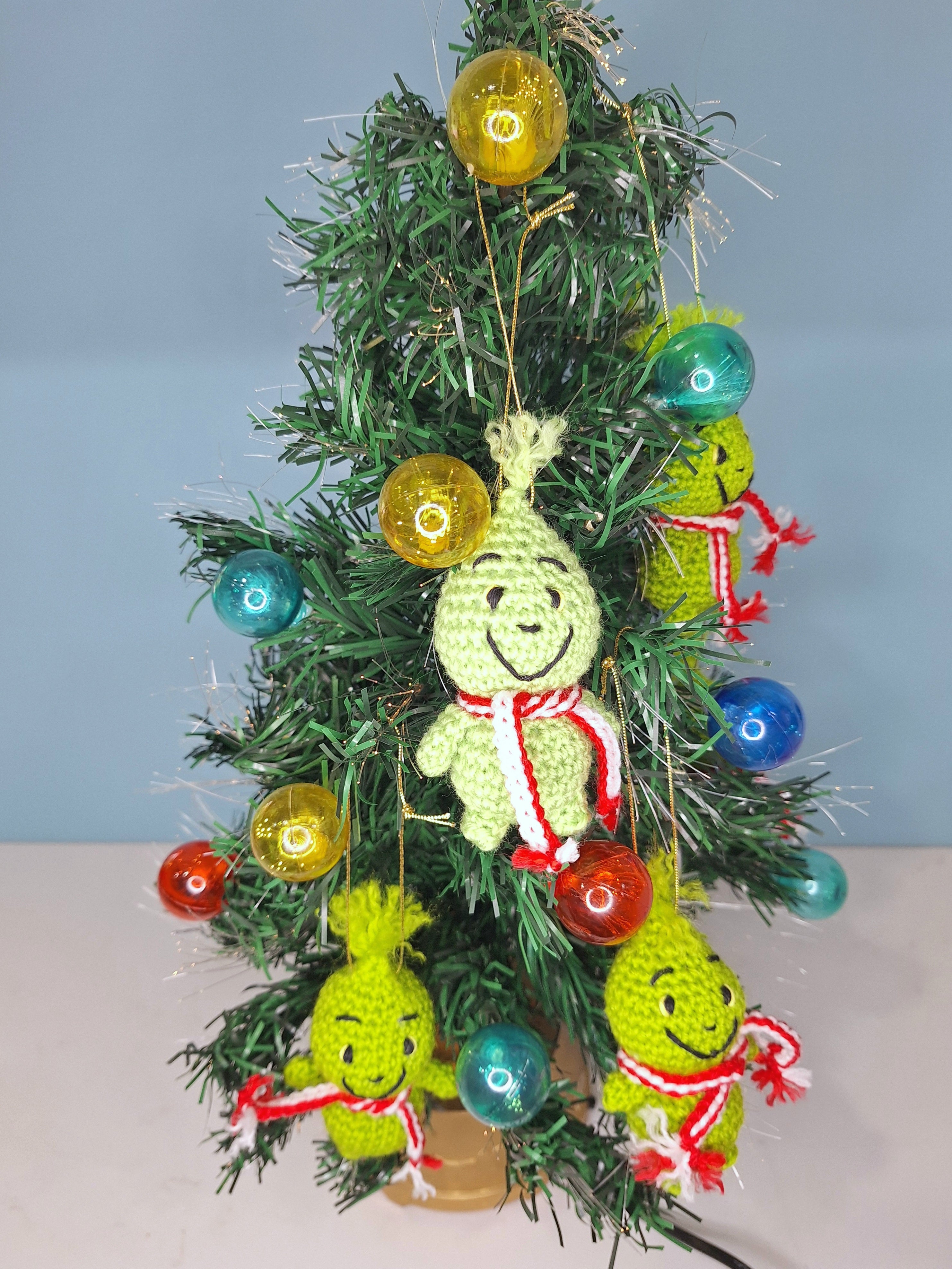 Crocheted Baby Grinch Christmas Ornament