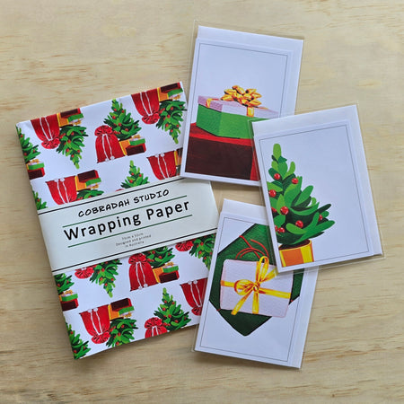 Christmas Tree Gift Wrap and Card Set