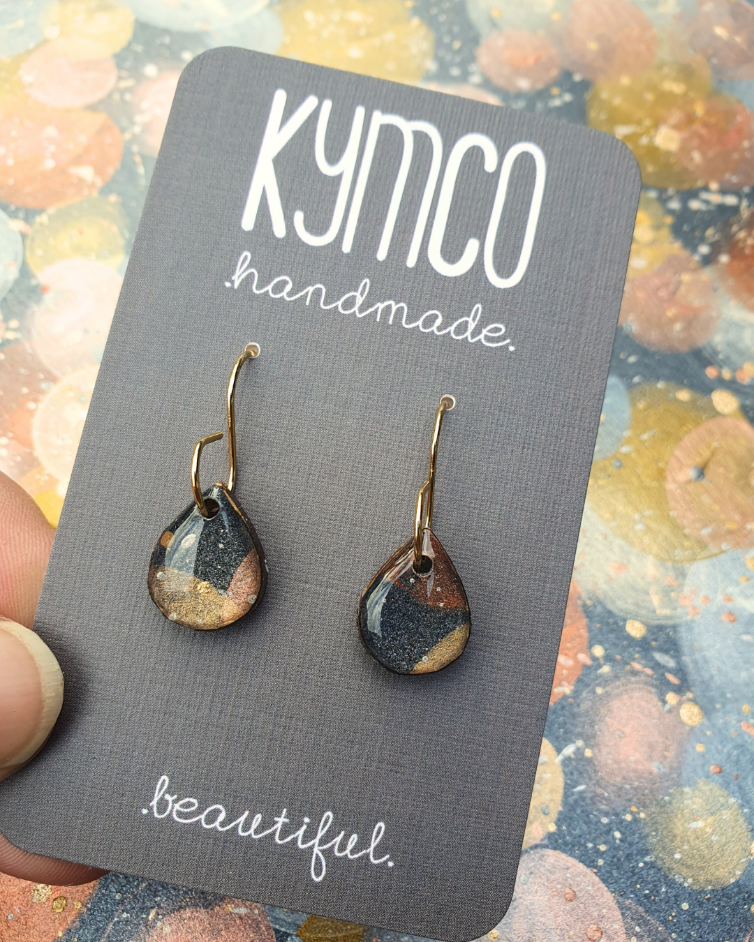 The Desert Dreaming Collection | Resin art jewellery | Small dangle earrings