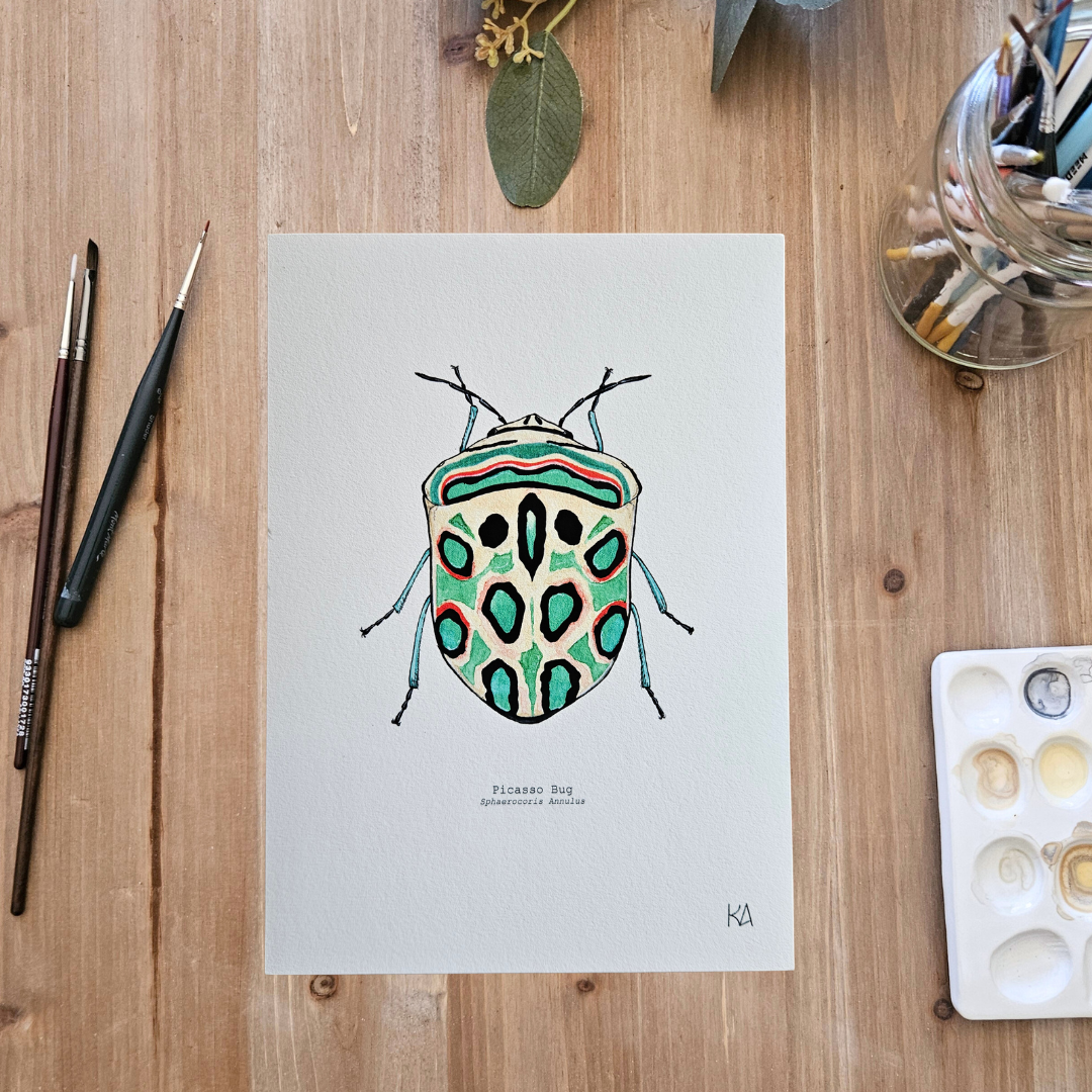 Watercolour Art Print - 'Picasso Bug'