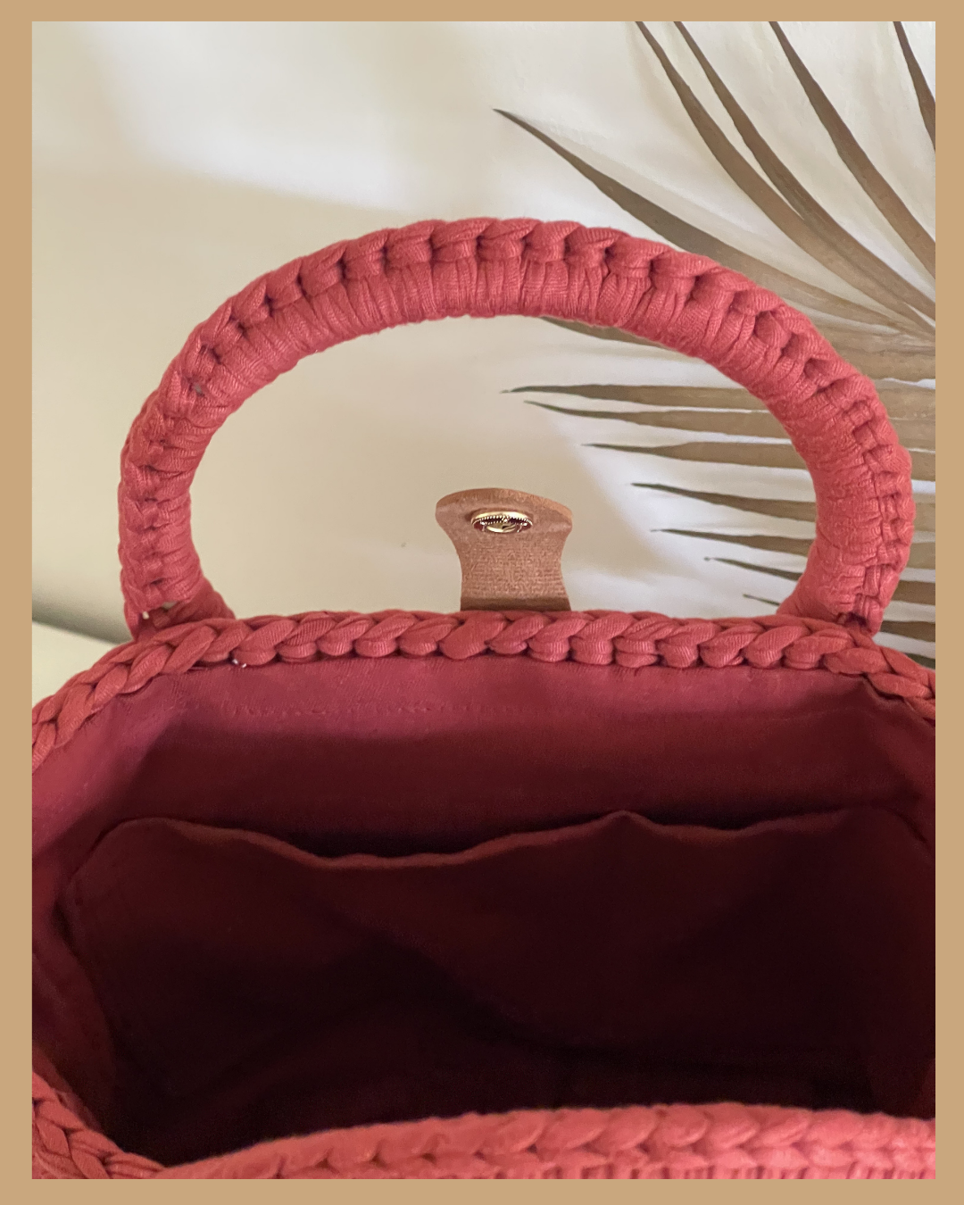 Handmade Crochet Bag Rose T Shirt Yarn Tassel Bag 30cm