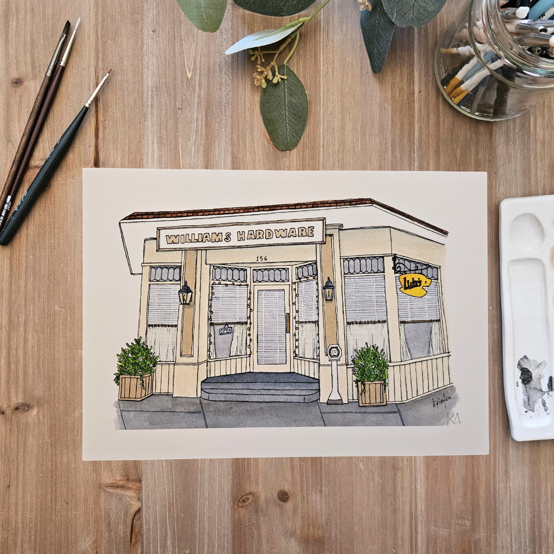 Watercolour Art Print - 'Luke's Diner'