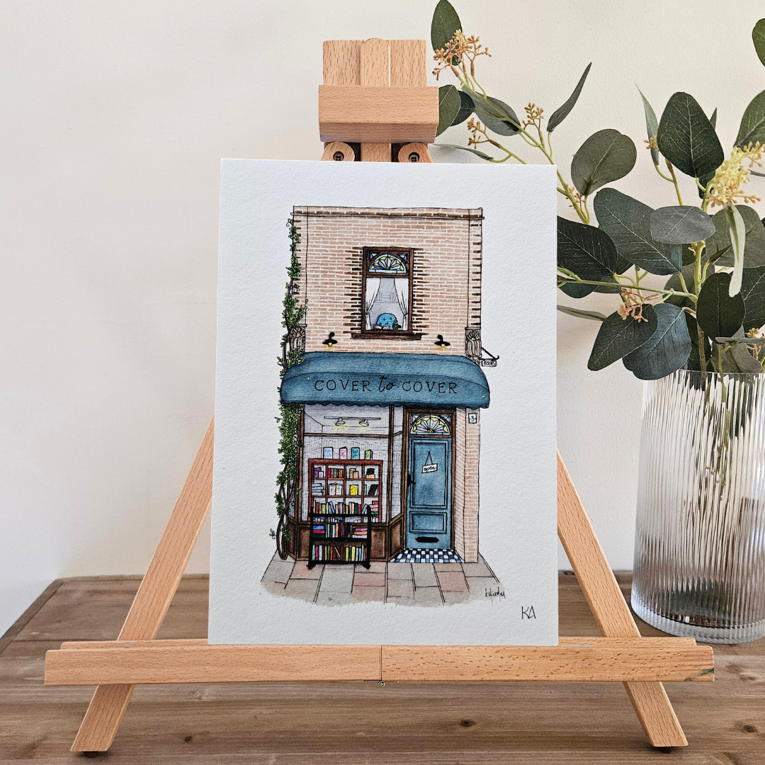 Watercolour Art Print - 'Cover to Cover Storefront'