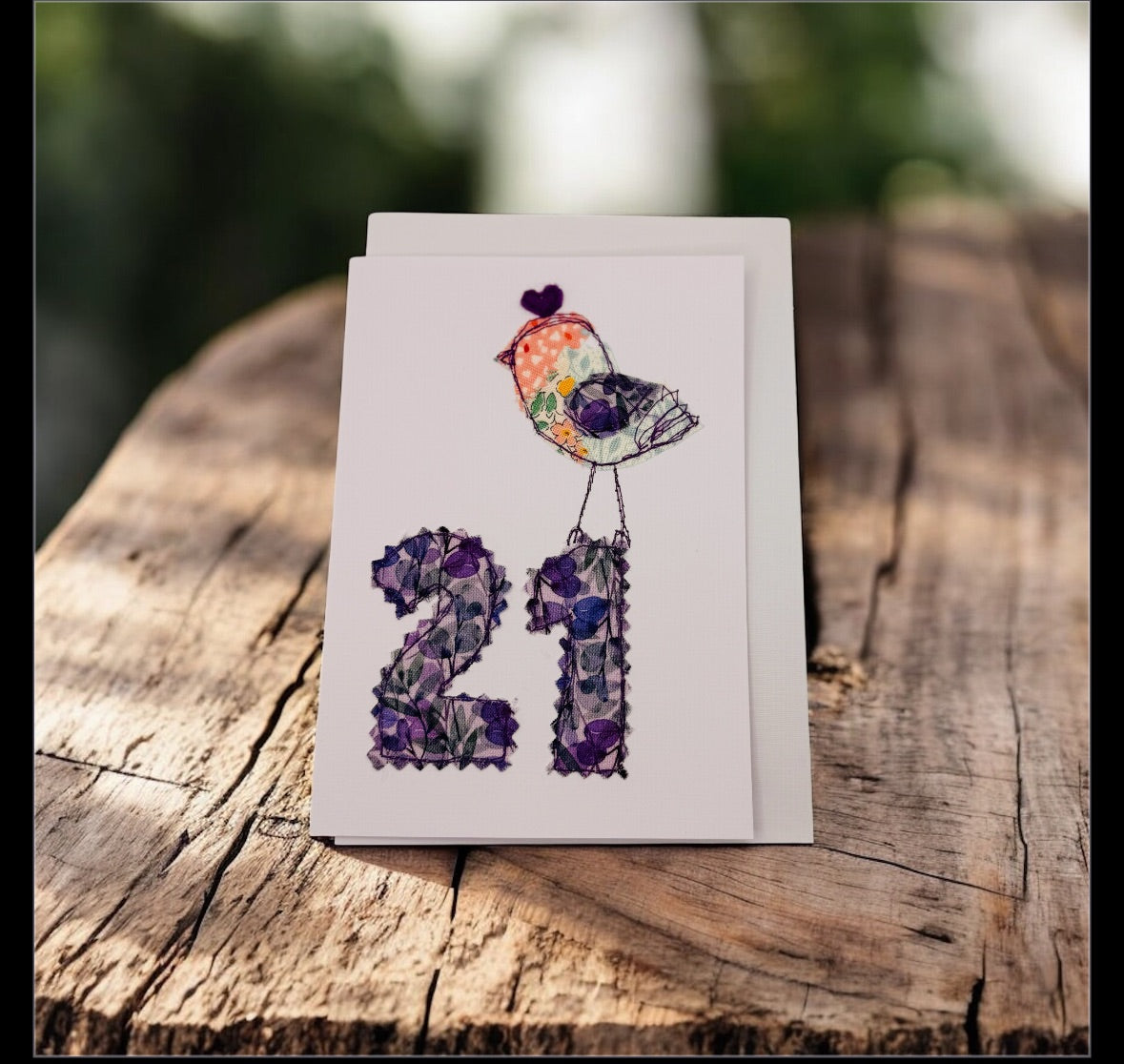 Handmade Upcycled card - custom made for any age