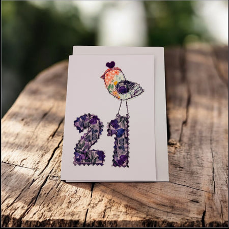 Handmade Upcycled card - custom made for any age