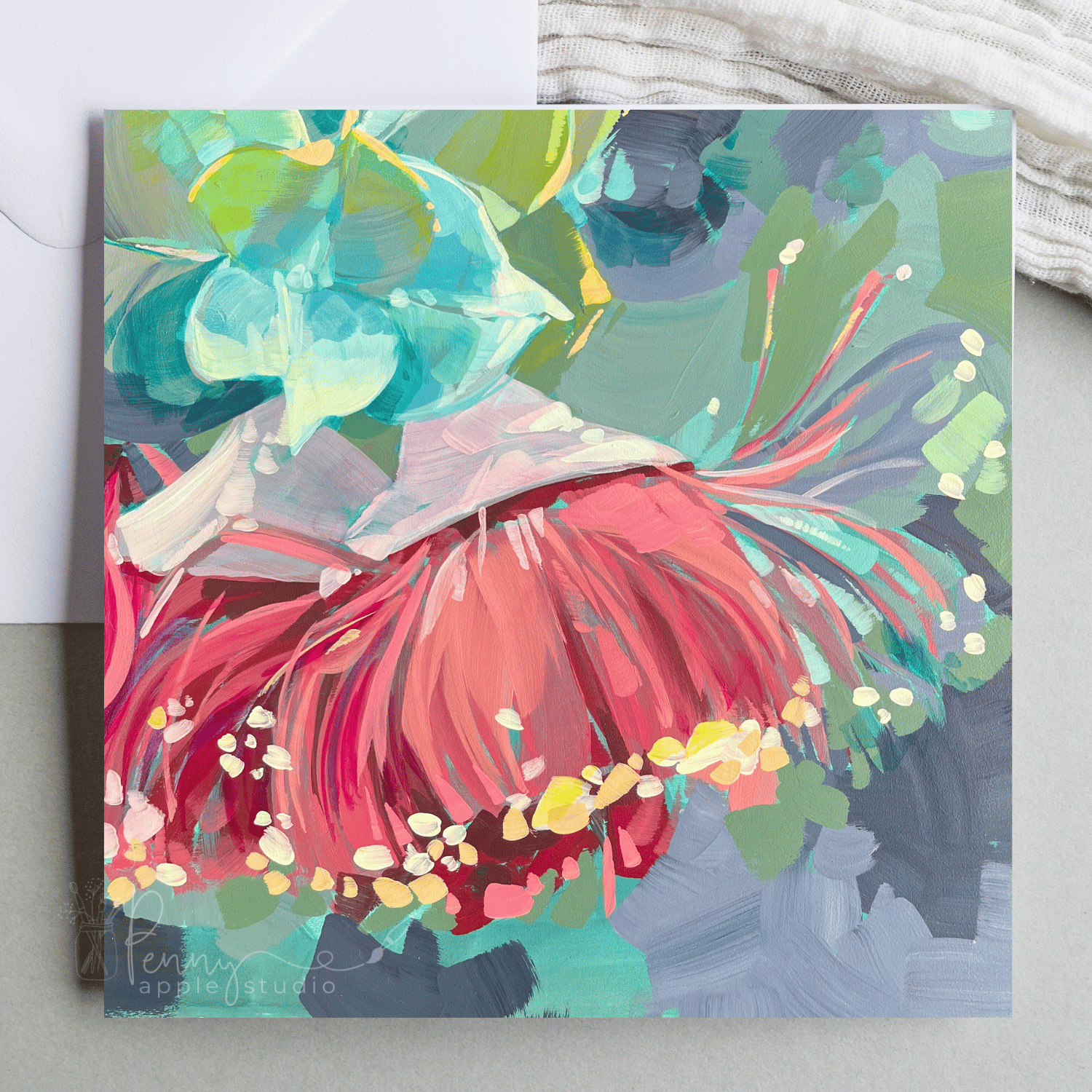 (1) Australian Gumflower Greeting Card – You Choose