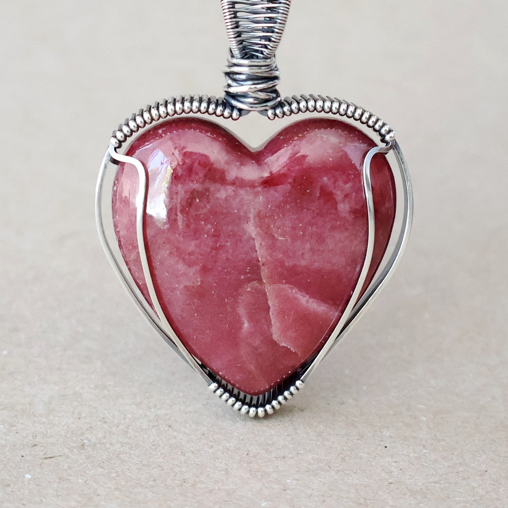 Handcrafted Rhodonite Pendant - Talisman of Self Worth