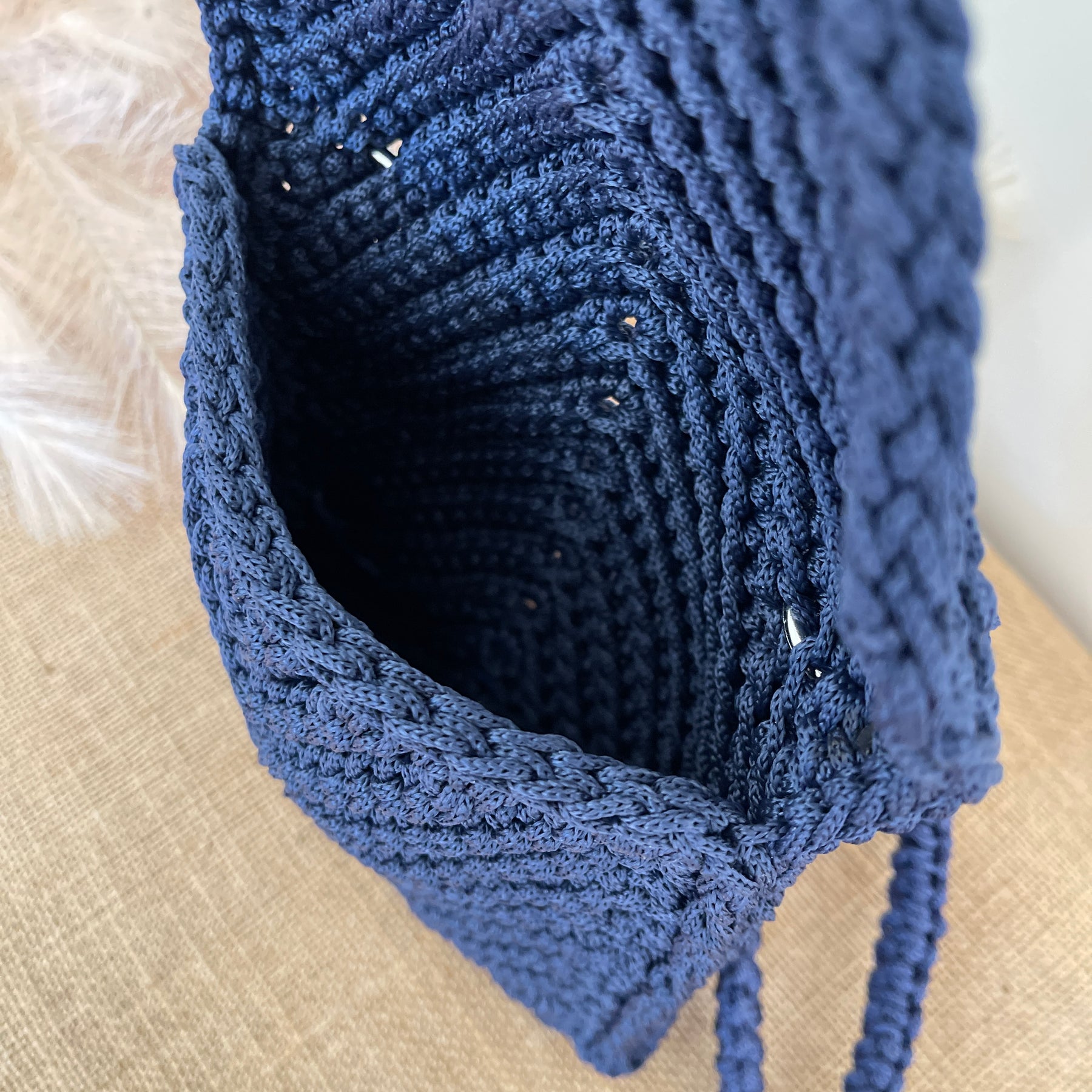 Handmade Crochet Crossbody Bag, size 18x17cm