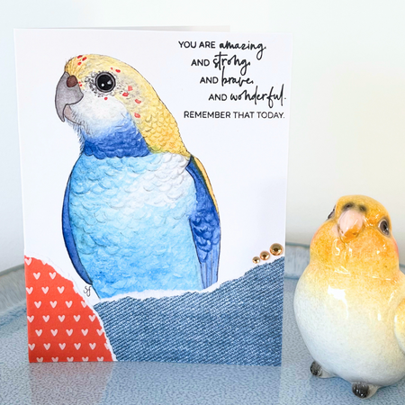 Pale-headed rosella encouragement card