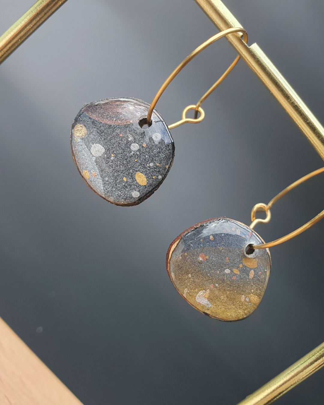 The Desert Dreaming Collection | Resin art jewellery | Small dangle earrings