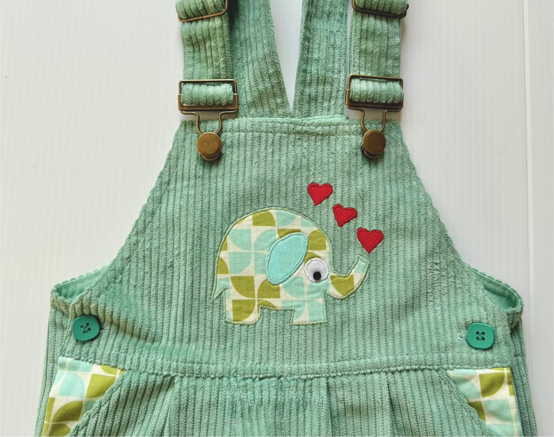 Appliqued Soft Cord Overalls