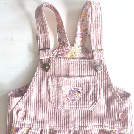 Appliqued Soft Cord Overalls