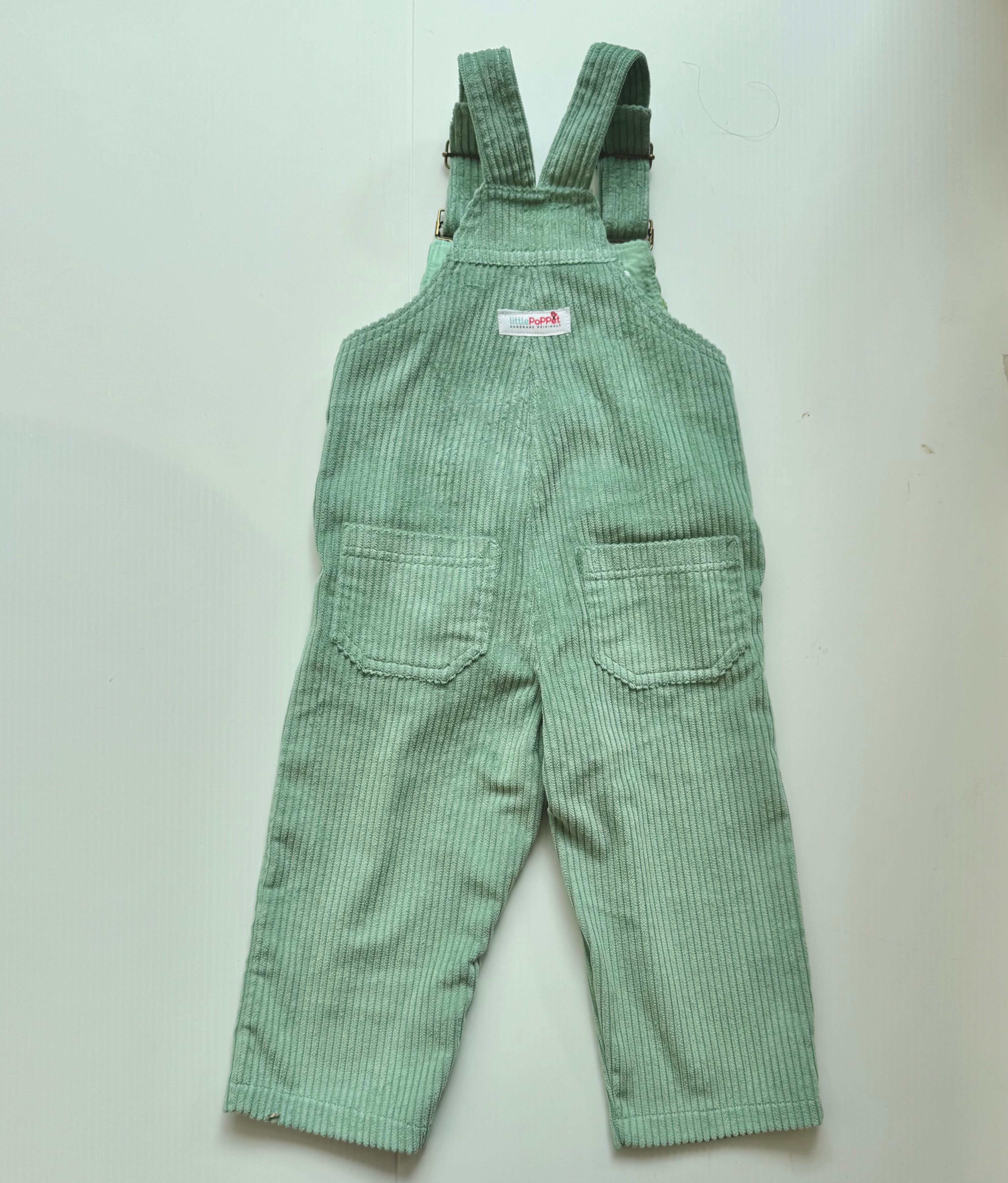 Appliqued Soft Cord Overalls