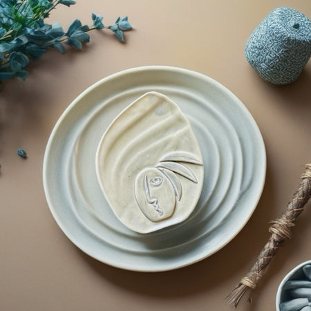 Plate With Abstract Face