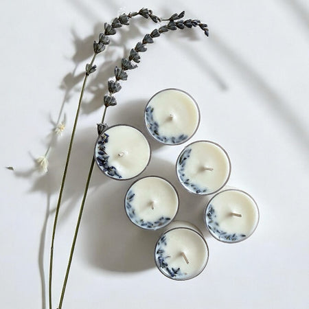 Set of 6 Lavender Tea Lights