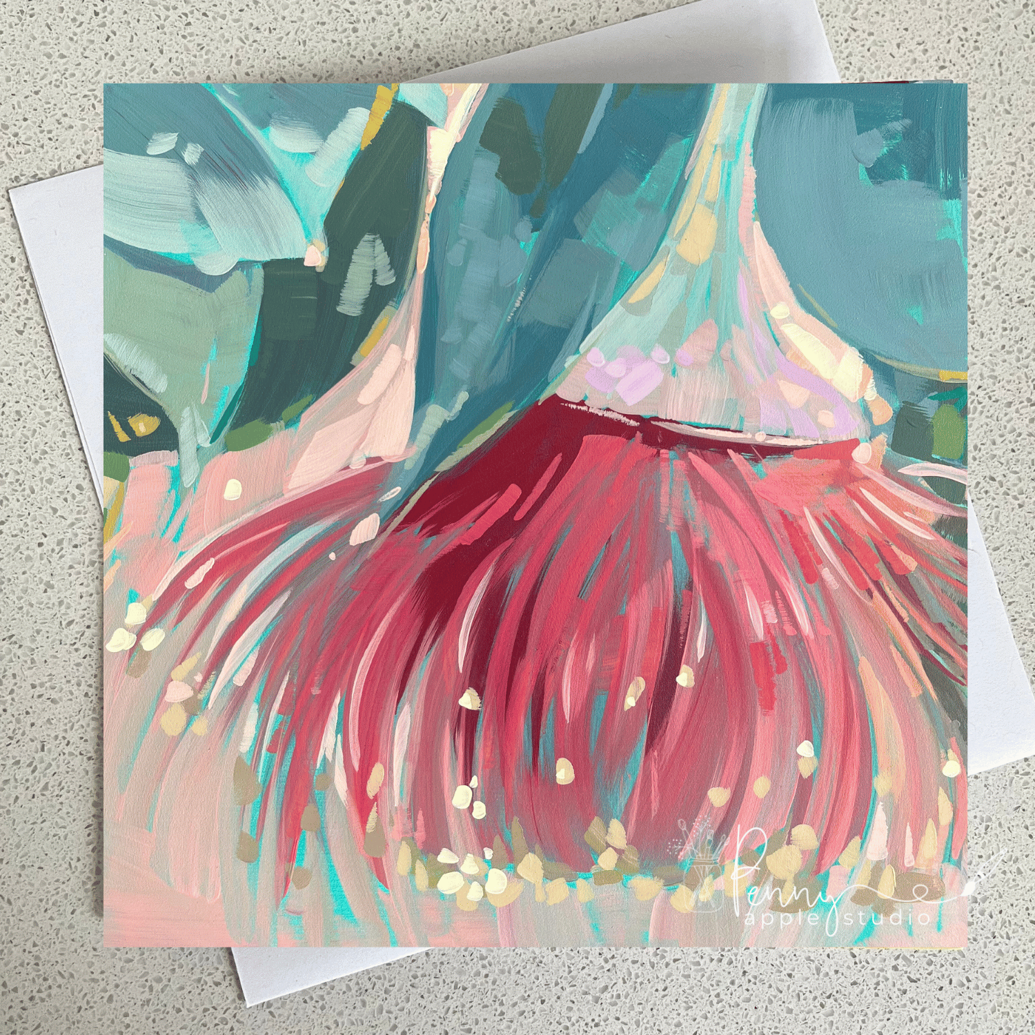 (1) Australian Gumflower Greeting Card – You Choose