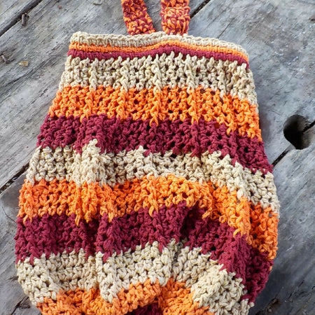 crocheted string bag made from cotton