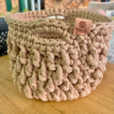 Crochet Storage Basket, Coastal Home Decor, Bathroom Storage, Nursery Organiser