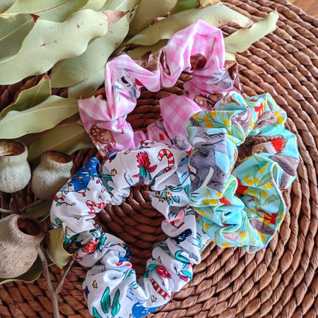 Christmas Hair Scrunchies (Assorted Fabrics)