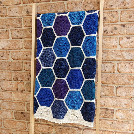 The Cosmos alpaca crochet baby blanket