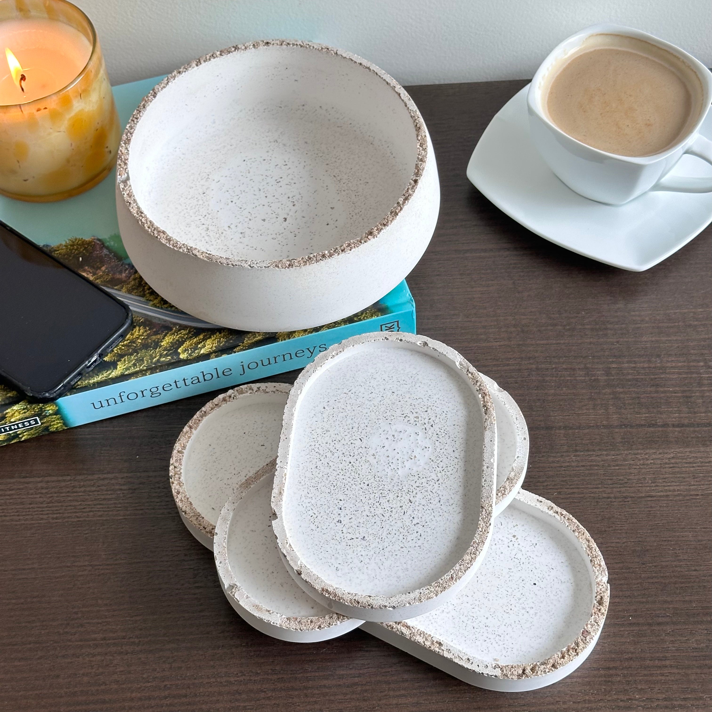 Coastal-inspired trinket trays & decorative bowl
