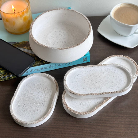 Coastal-inspired trinket trays & decorative bowl