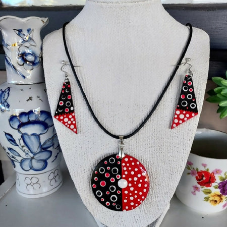 Stunning original Dot Art design Pendant and Earing set called 