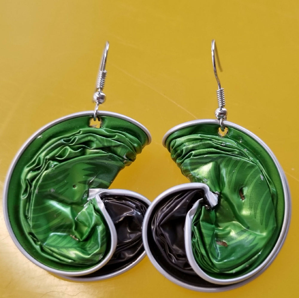 frogfeet designs Coffee pod earrings green 3