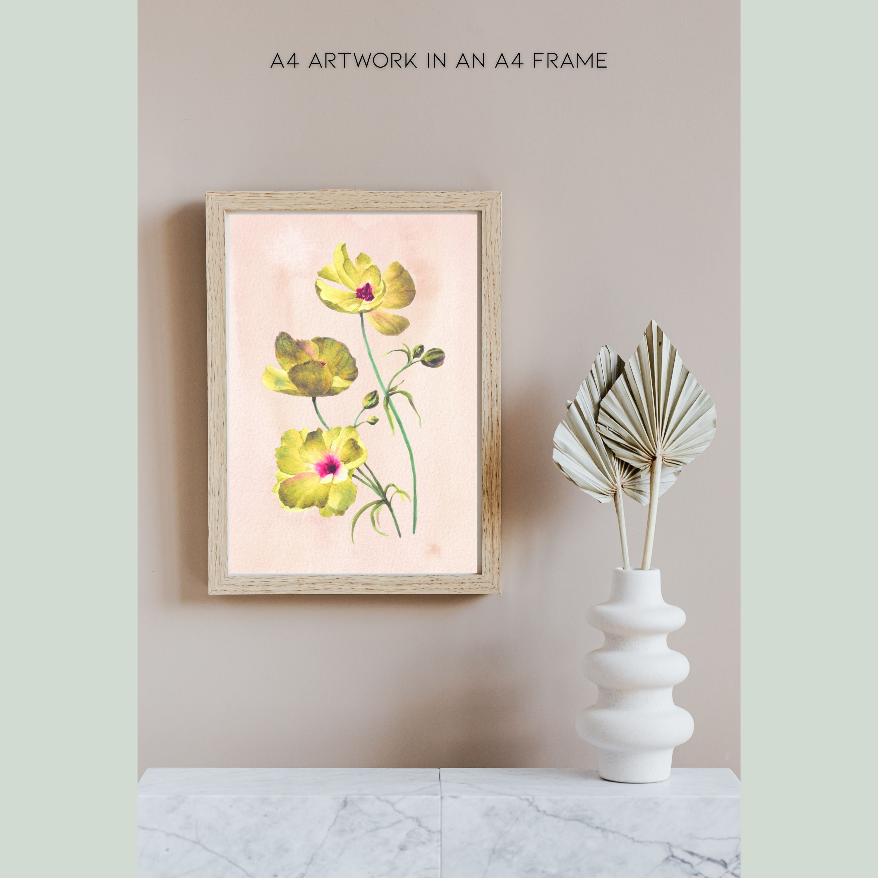 "Hearts on Fire" | Handmade | Gift for Her | Archival Botanical Wall Art Print | Original Floral Watercolour Painting | A5 A4 Print | Free Shipping