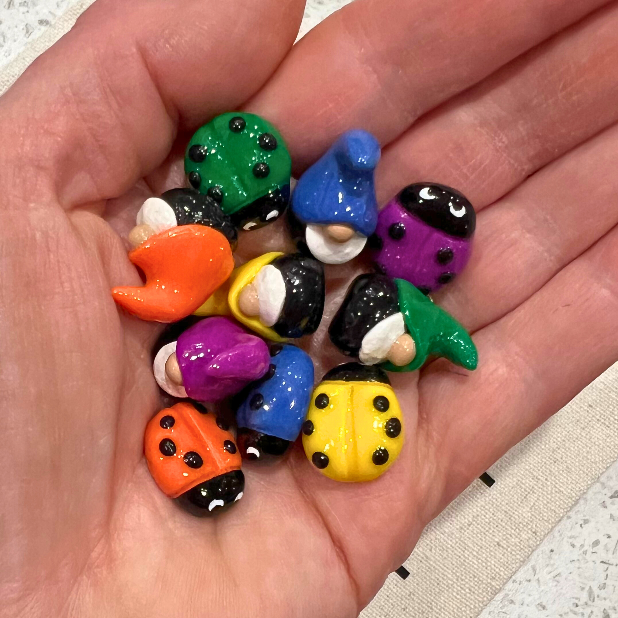Sweet mini gnomes and ladybugs (set of 10)