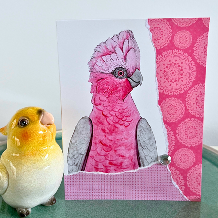 Bright galah greeting card