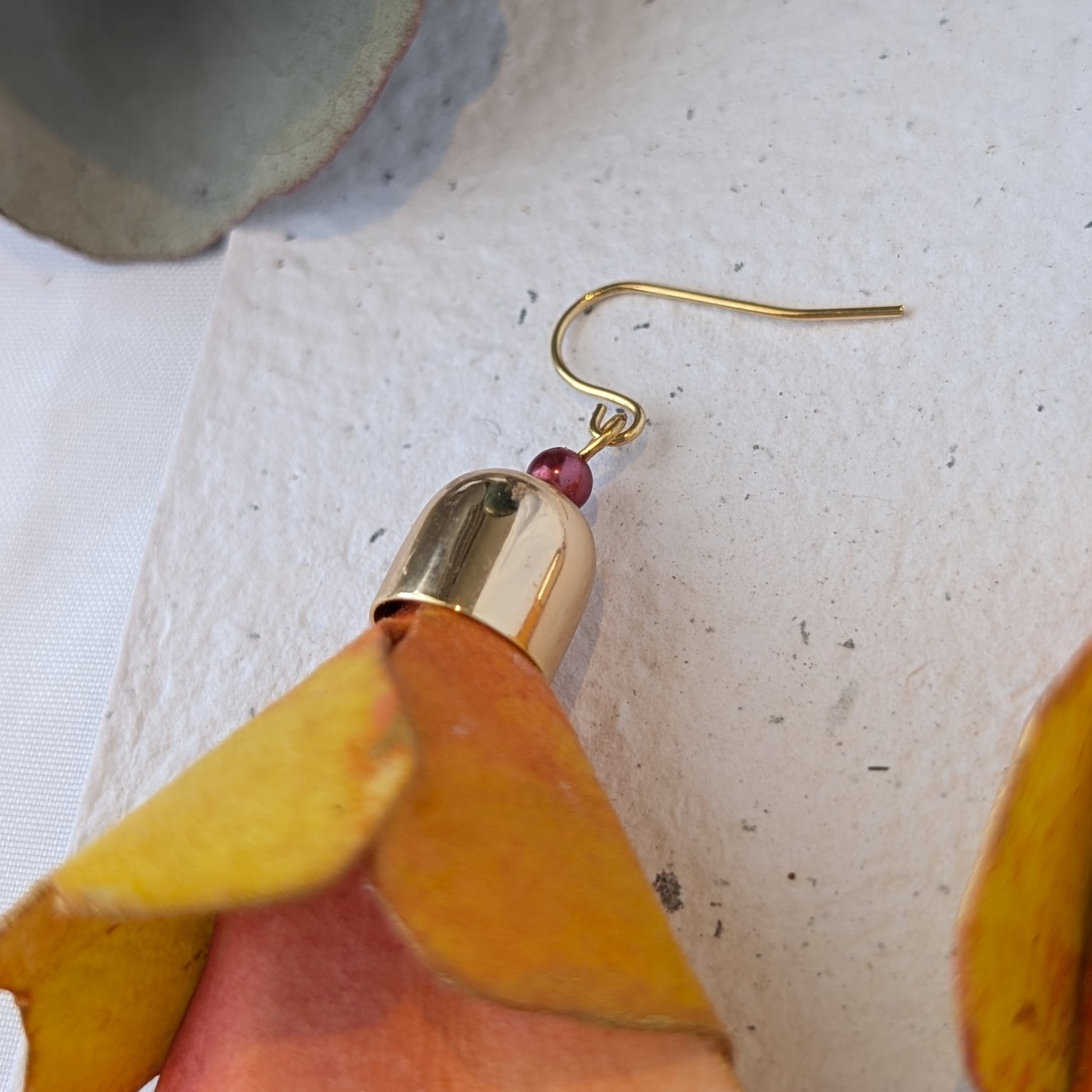 Handmade Fuchsia Flower Statement Earrings – Hand Painted Paper Jewellery