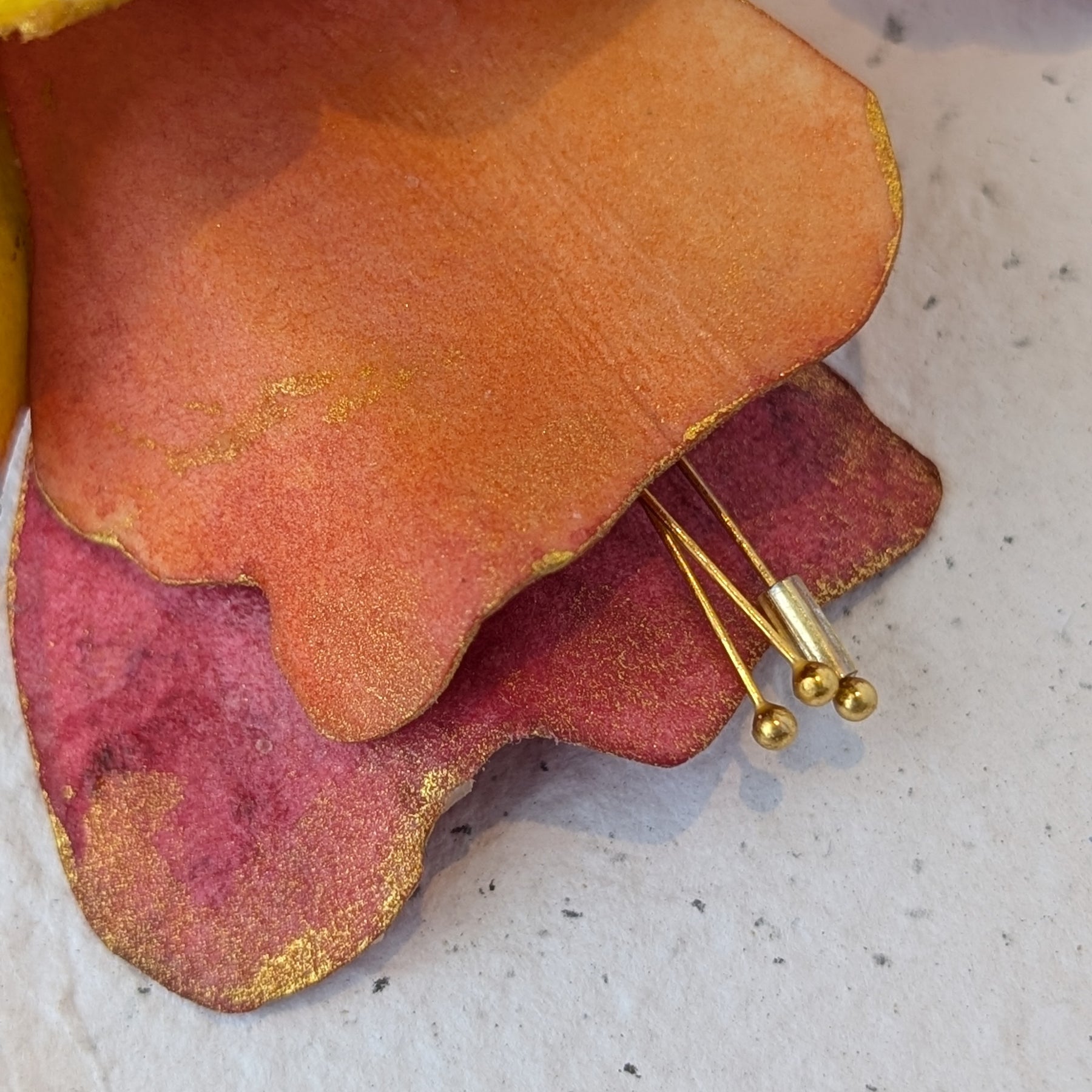 Handmade Fuchsia Flower Statement Earrings – Hand Painted Paper Jewellery