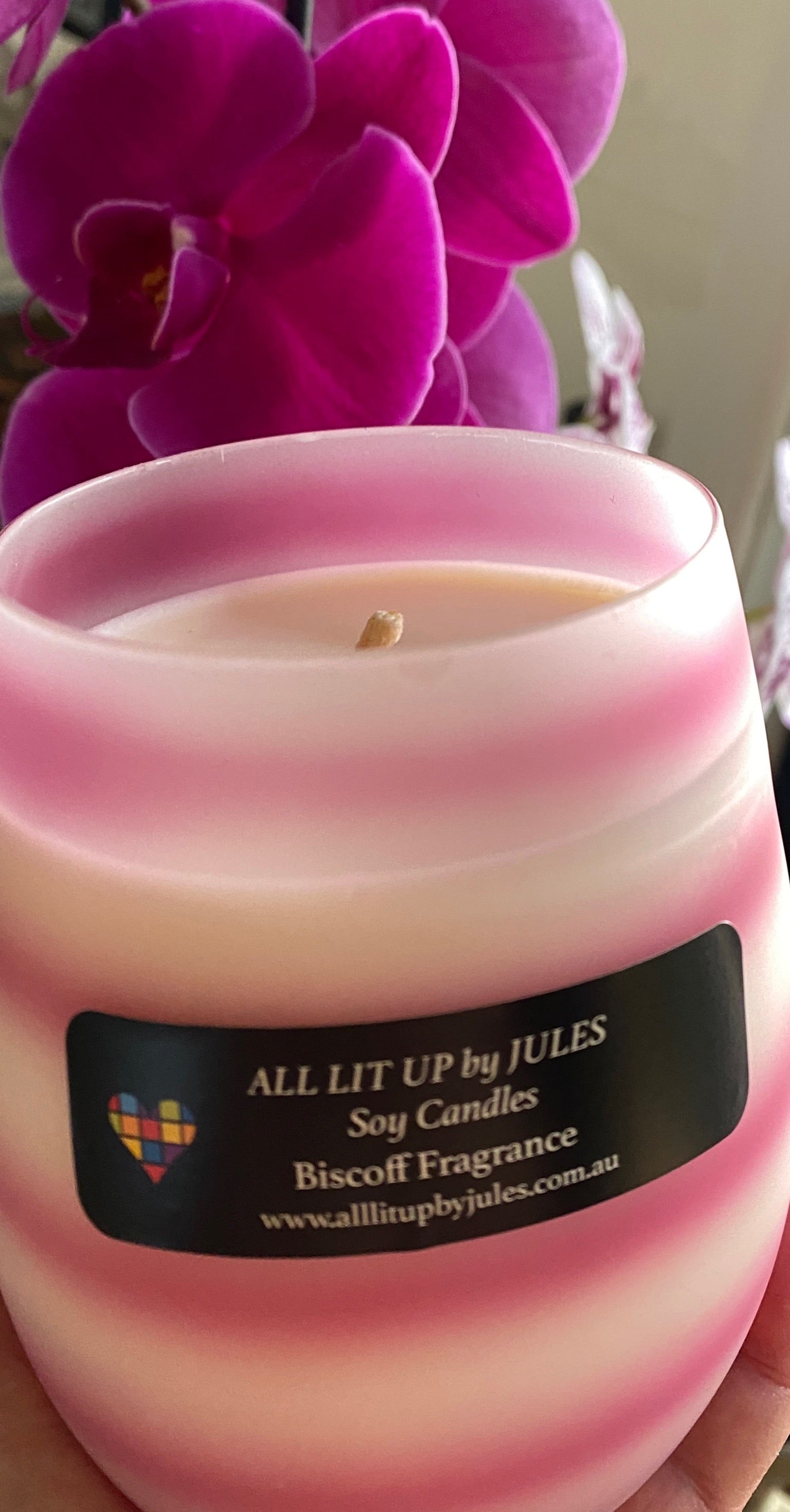 Candy Stripe Glass with Biscoff Fragrance